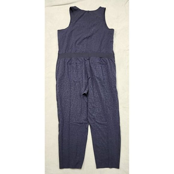 Athleta Brooklyn Textured Jumpsuit Leopard Size 22 Sleeveless Gray Violet - Picture 4 of 9